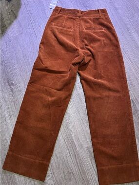 Ag Adriano Goldschmied Corduroy Wide-Leg Pants in Burnt Orange